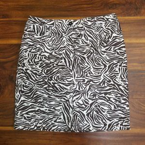 CHIO'S Womens Brown White Animal Print Short Cotton Blend Skirt Size 1